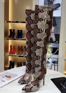 Asia Snakeskin Thigh High Boots