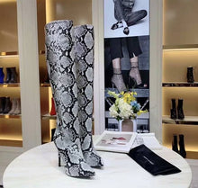 Asia Snakeskin Thigh High Boots